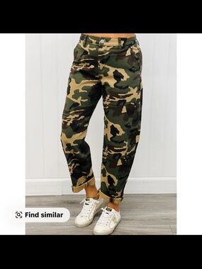 Camo Utility Pants - Green Brown Tan. Barrel style.